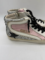 Golden Goose Delux Brand 9.5 PINK AND SILVER Sneakers