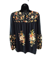 Farm Rio Anthropologie Size S Black Shirt