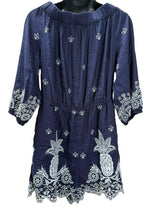 Farm Rio Size M blue and white jumpsuit