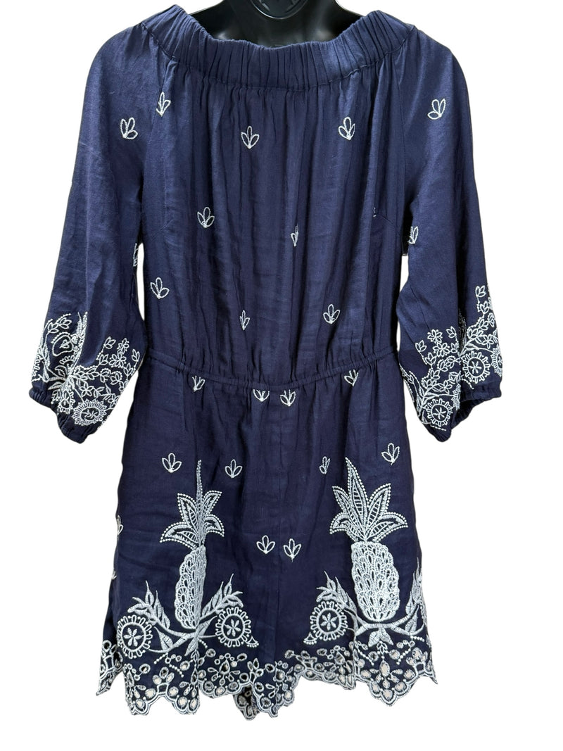 Farm Rio Size M blue and white jumpsuit