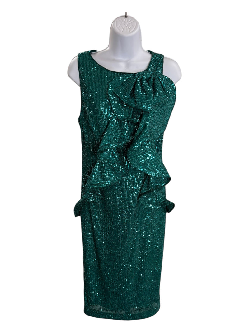 Badgley Mischka Size 8 Green Dress