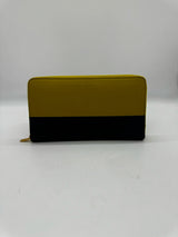 CELINE chartruese and navy wallet