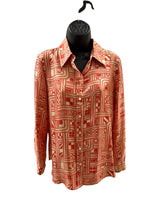 Momoni Size S tan and red Blouse