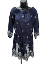 Farm Rio Size M blue and white jumpsuit