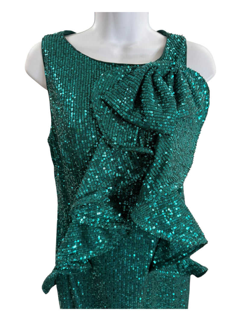 Badgley Mischka Size 8 Green Dress