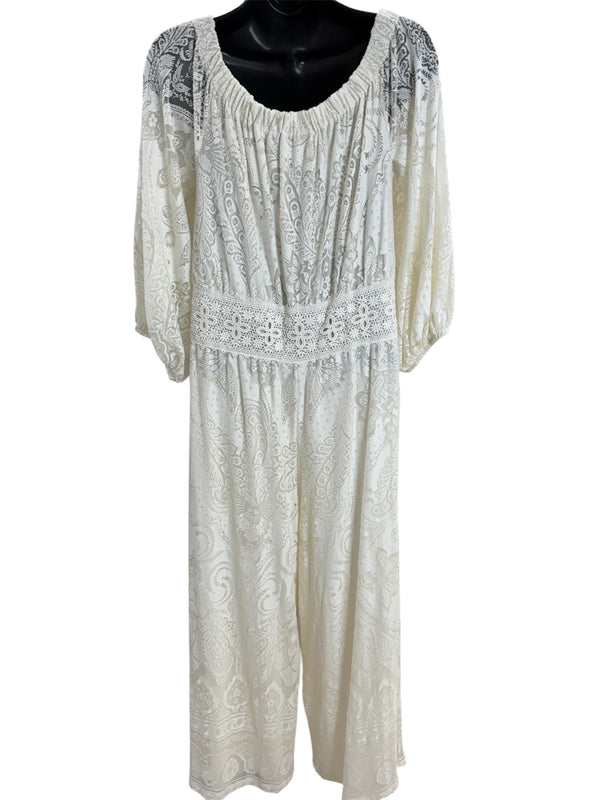 Farm Rio Size M Cream jumpsuit