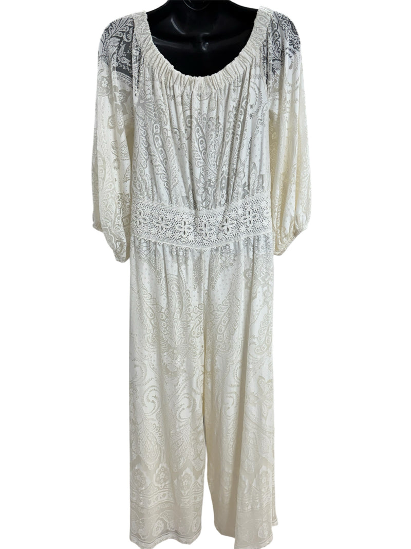 Farm Rio Size M Cream jumpsuit