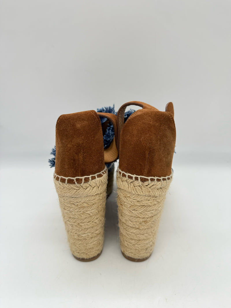 chloe 6.5 blue and brown SHOES