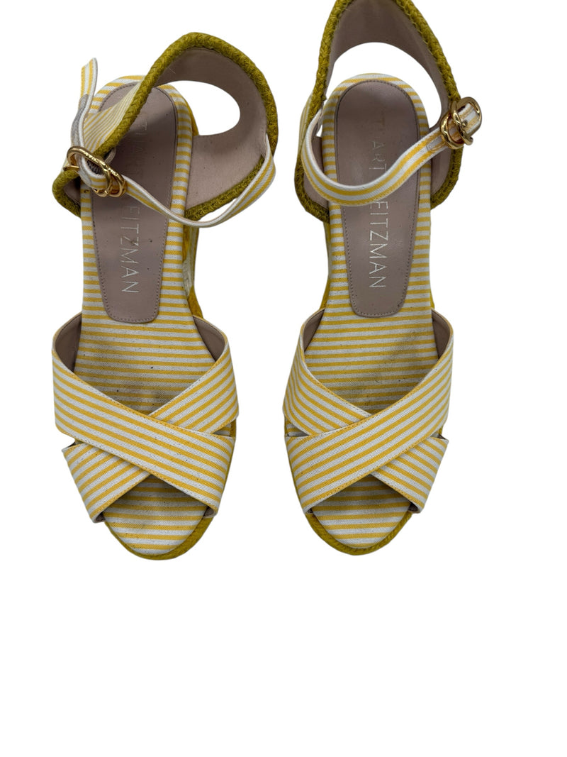 STUART WEITZMAN 7.5 Yellow and Cream SHOES