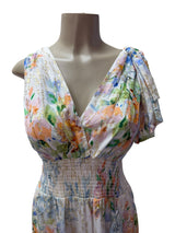 SHOSHANA Size 6 peach and blue Dress
