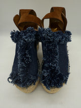 chloe 6.5 blue and brown SHOES