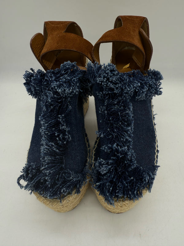 chloe 6.5 blue and brown SHOES