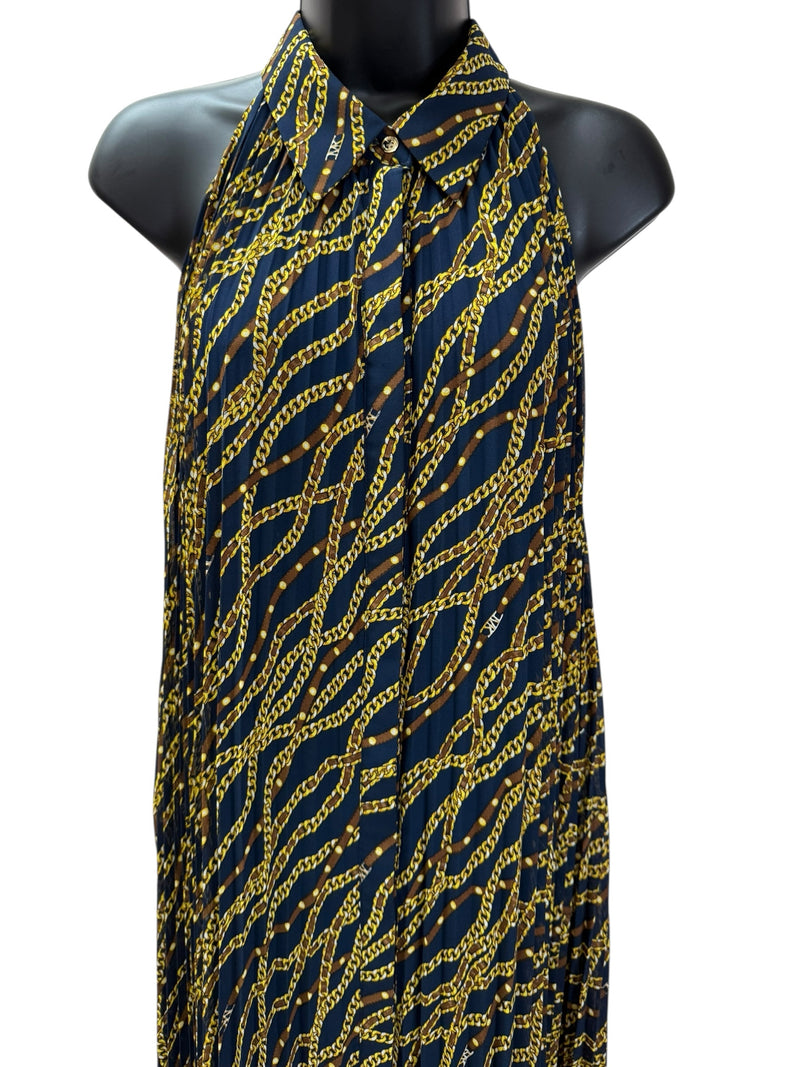MICHAEL KORS Size L blue and yellow Dress