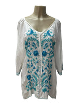 johnny was Size L WHITE AND BLUE Dress