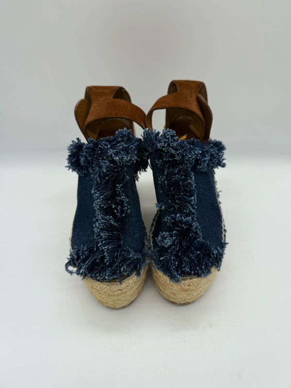 chloe 6.5 blue and brown SHOES