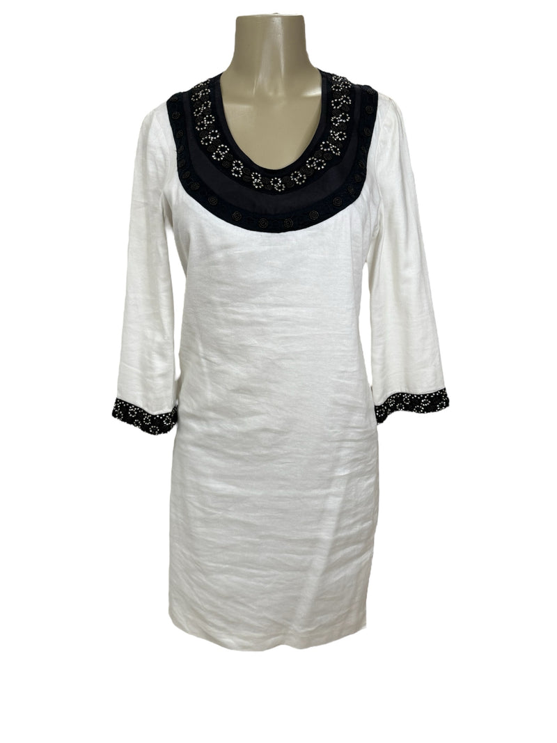 TORY BURCH Size 8 WHITE AND BLUE Dress