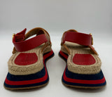 TORY BURCH 9 BLUE AND RED SHOES