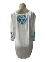 johnny was Size L WHITE AND BLUE Dress