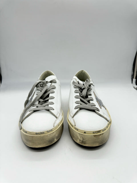 Golden Goose Delux Brand 7.5 WHITE AND SILVER SHOES
