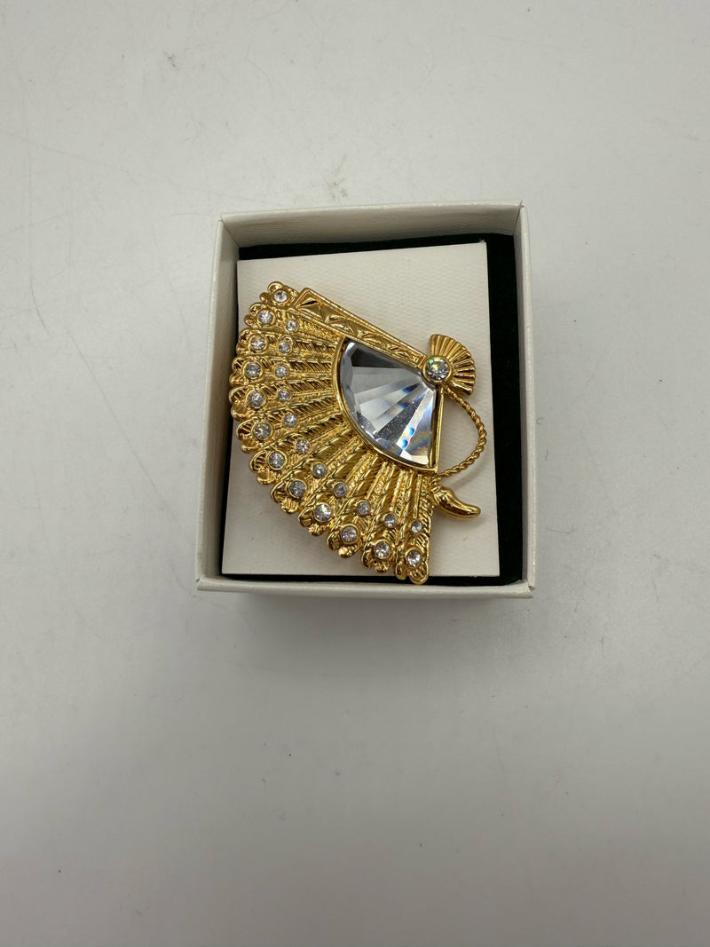 Swarovski Gold Brooch