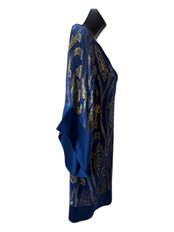 halston heritage Size 0 Blue and Gold Dress