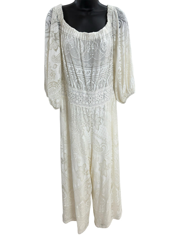Farm Rio Size M Cream jumpsuit