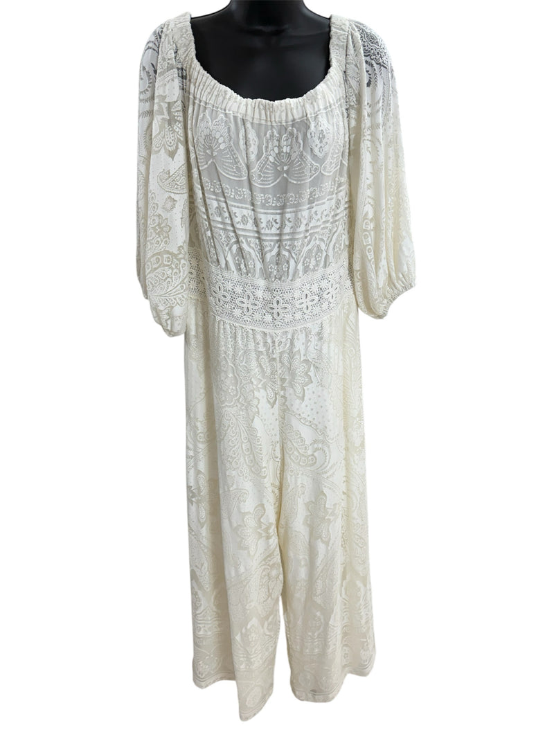 Farm Rio Size M Cream jumpsuit