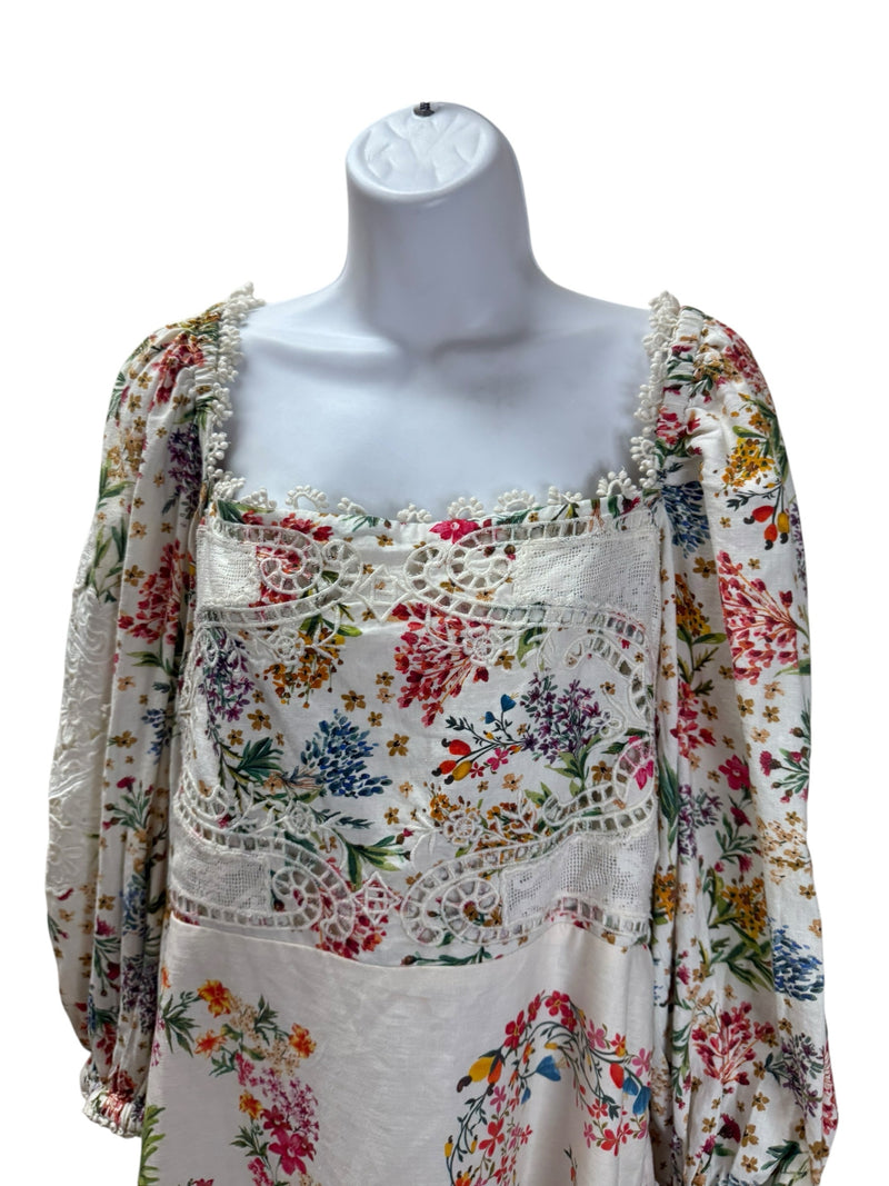 Farm Rio Size M CREAM MULTI Dress