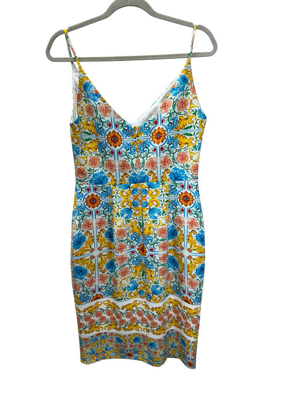 BLACK HALO Size 8 blue and yellow Dress