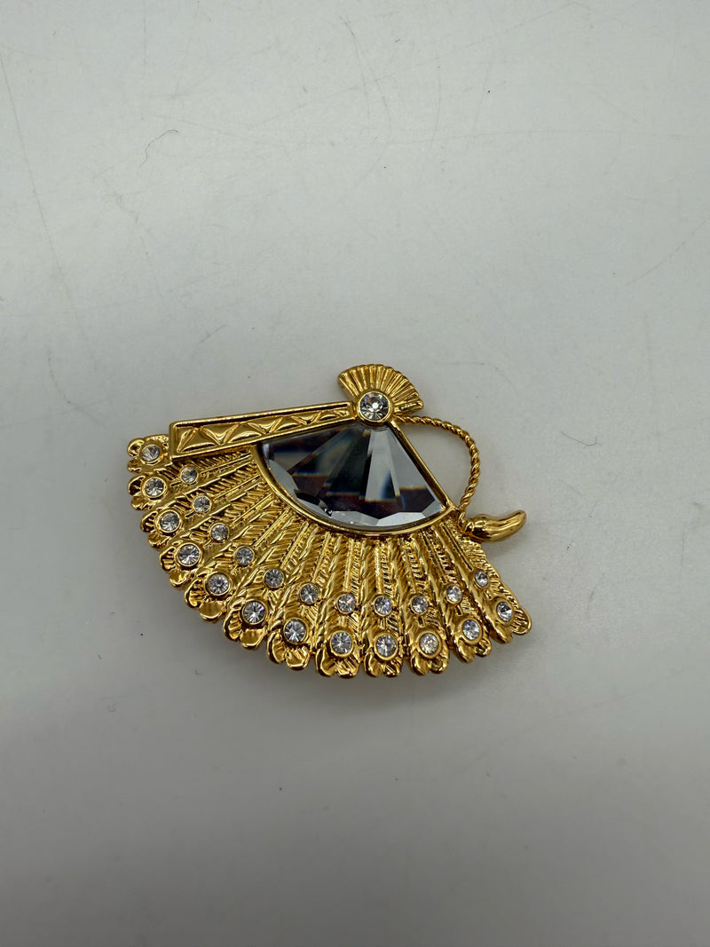 Swarovski Gold Brooch