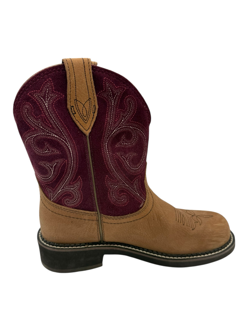 ARIAT 9 TAN AND PURPLE Boots
