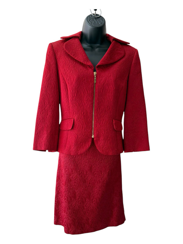 TAHARI Size 6 Red SUIT SET