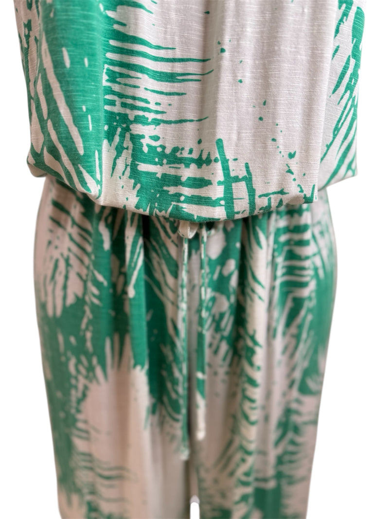 Tori Richard Size M green & white jumpsuit