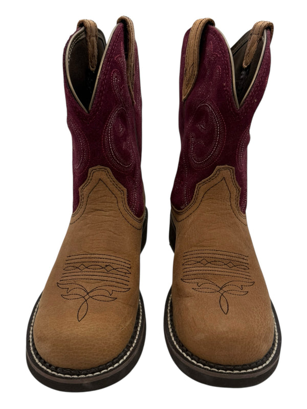 ARIAT 9 TAN AND PURPLE Boots