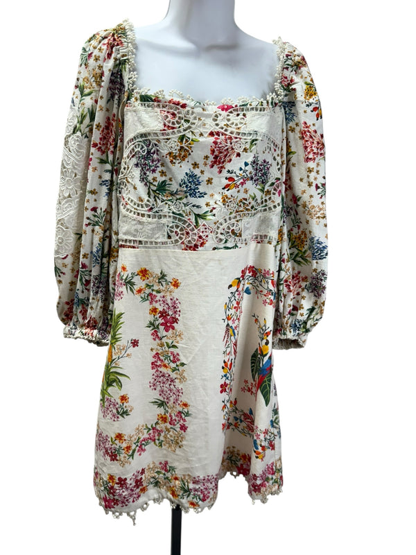 Farm Rio Size M CREAM MULTI Dress