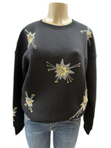 ANTHROPOLOGIE Size M Black Sweatshirt
