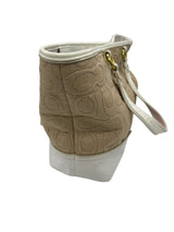 Coach tan and white Handbag
