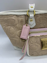 Coach tan and white Handbag