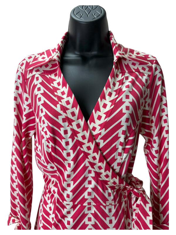 Diane Von Furstenberg Size 10 hot pink Dress