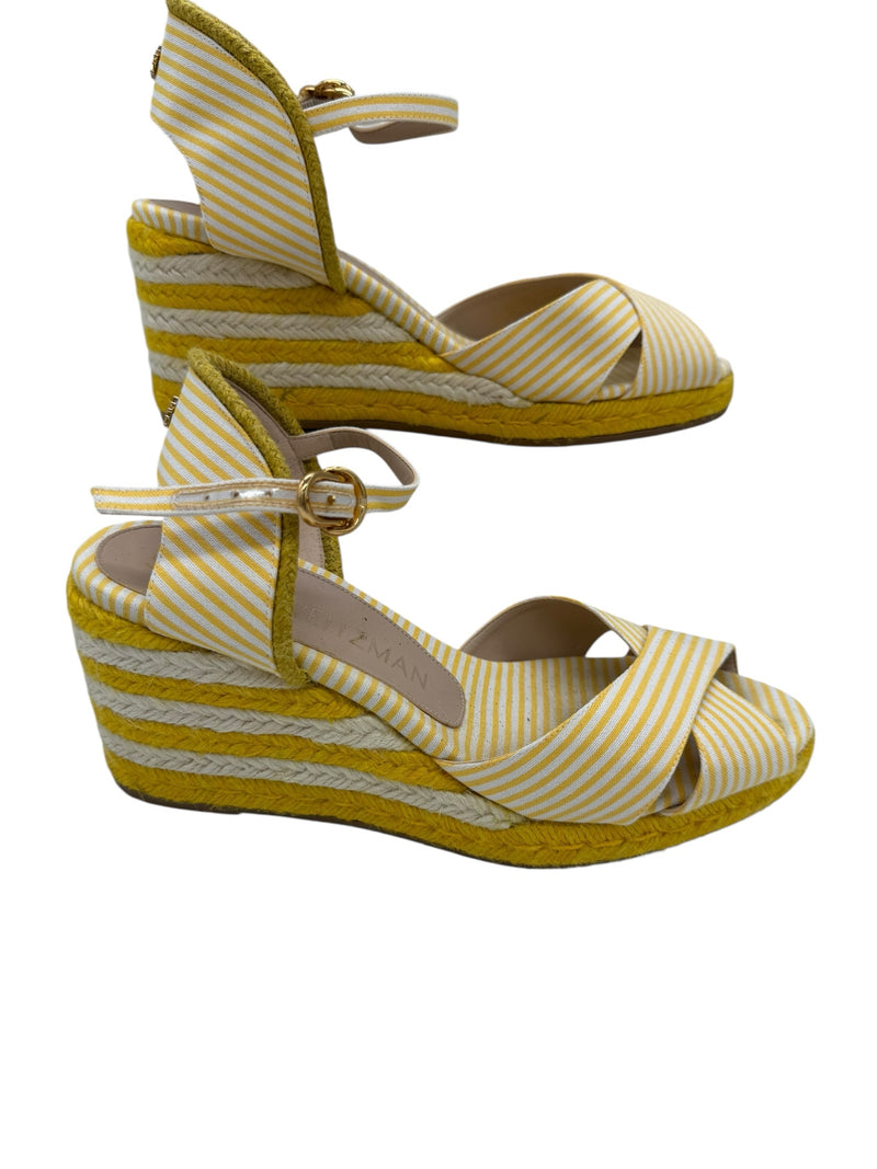STUART WEITZMAN 7.5 Yellow and Cream SHOES