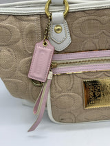Coach tan and white Handbag