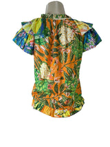 Farm Rio Size XS green and orange TOPS