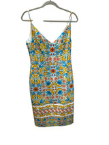 BLACK HALO Size 8 blue and yellow Dress
