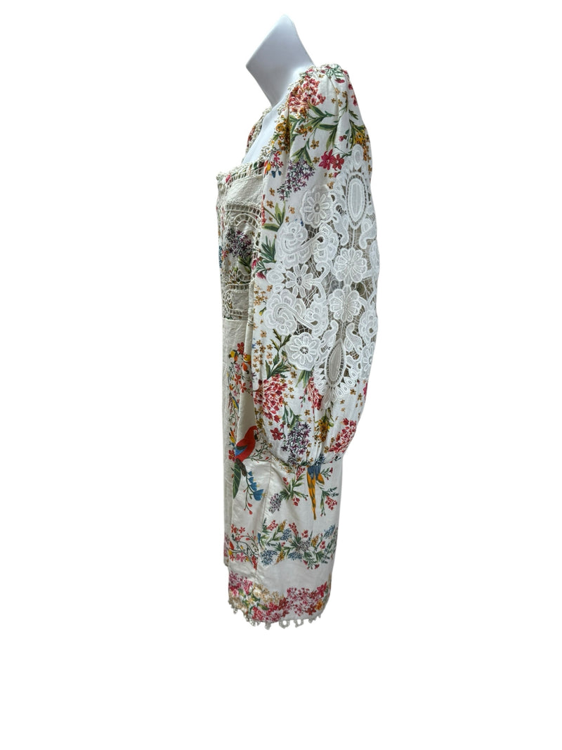 Farm Rio Size M CREAM MULTI Dress