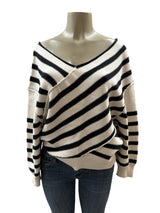 WE THE FREE Size M Cream and Black Sweater