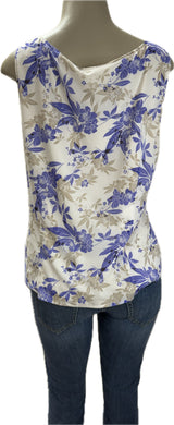 ST JOHN Size L Creme Blouse