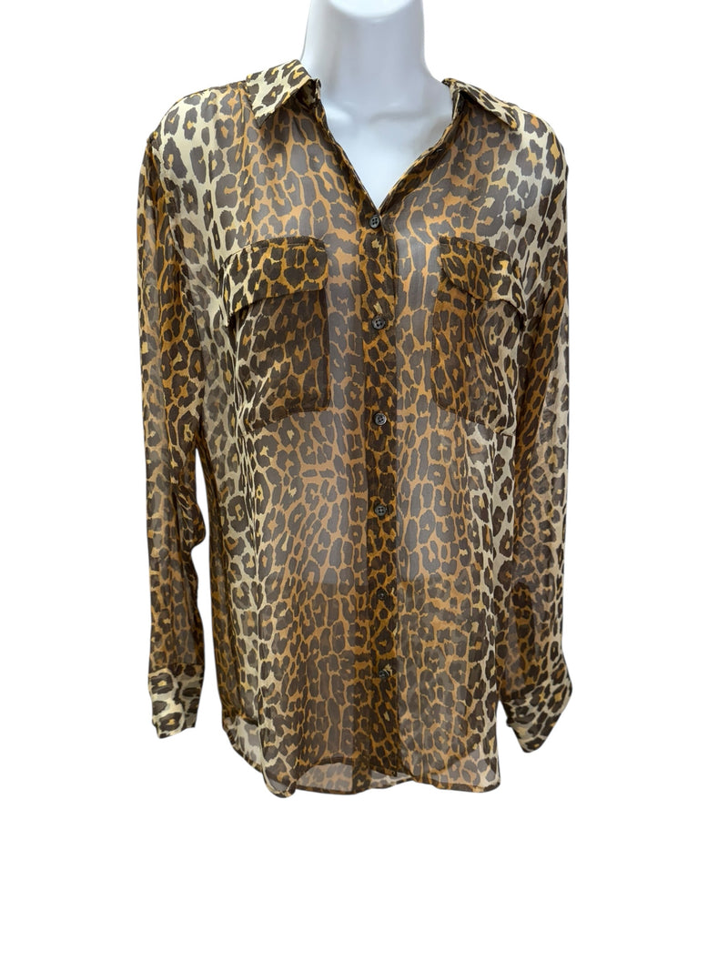EQUIPMENT Size XS LEOPARD TOPS