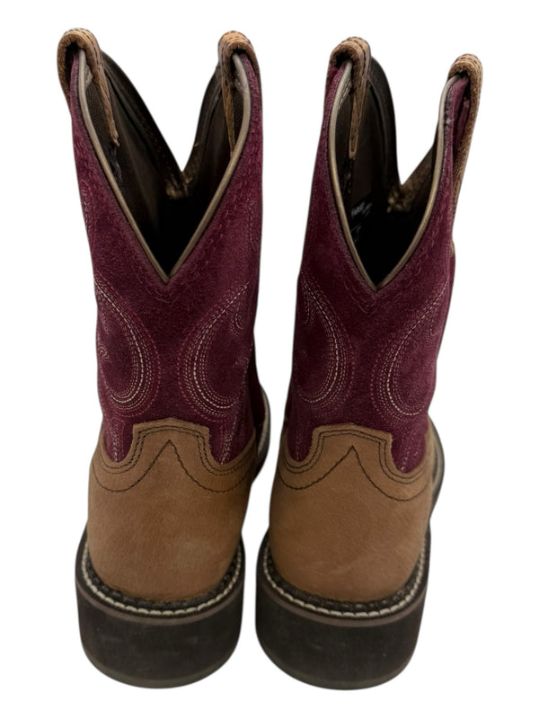 ARIAT 9 TAN AND PURPLE Boots