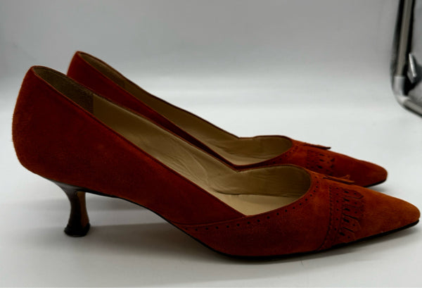 MANOLO BLAHNIK 7 burnt orange SHOES