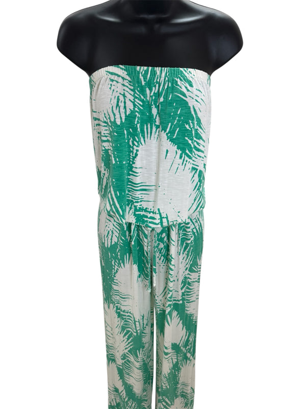 Tori Richard Size M green & white jumpsuit